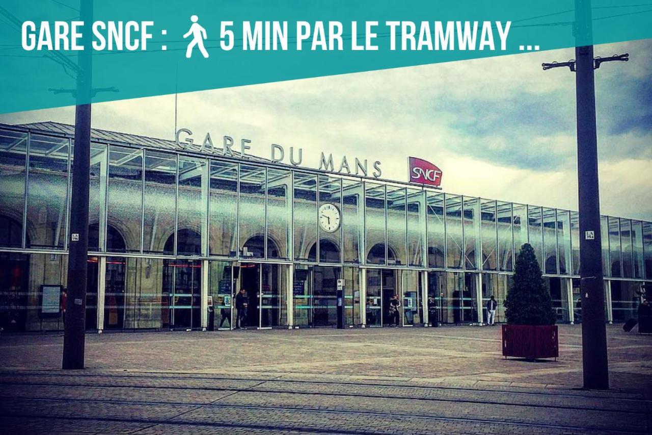 ルマンTramway 8 Jaures Cosy Proche Gareアパートメント エクステリア 写真